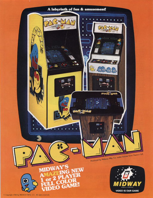 Pac-Man (Midway) Arcade Game Cover